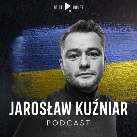 Okładka z nowym logiem dla podcastu Jarosław Kuźniar Podcast i serii Ukraine in brief by Voice House